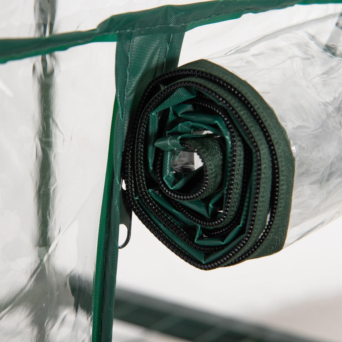 FOLIEN-GEWÄCHSHAUS mit Regale, winterfest für Balkon - Transparent, Metall (49/125/69cm) - Outsunny