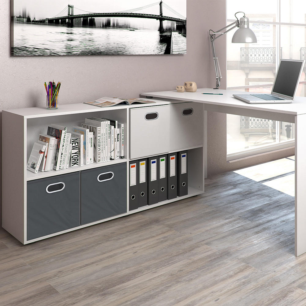 ECKSCHREIBTISCH FlexPlus Weiß 137 x 60 cm - Weiß, Holzwerkstoff (60/137/75.4cm) - Vicco