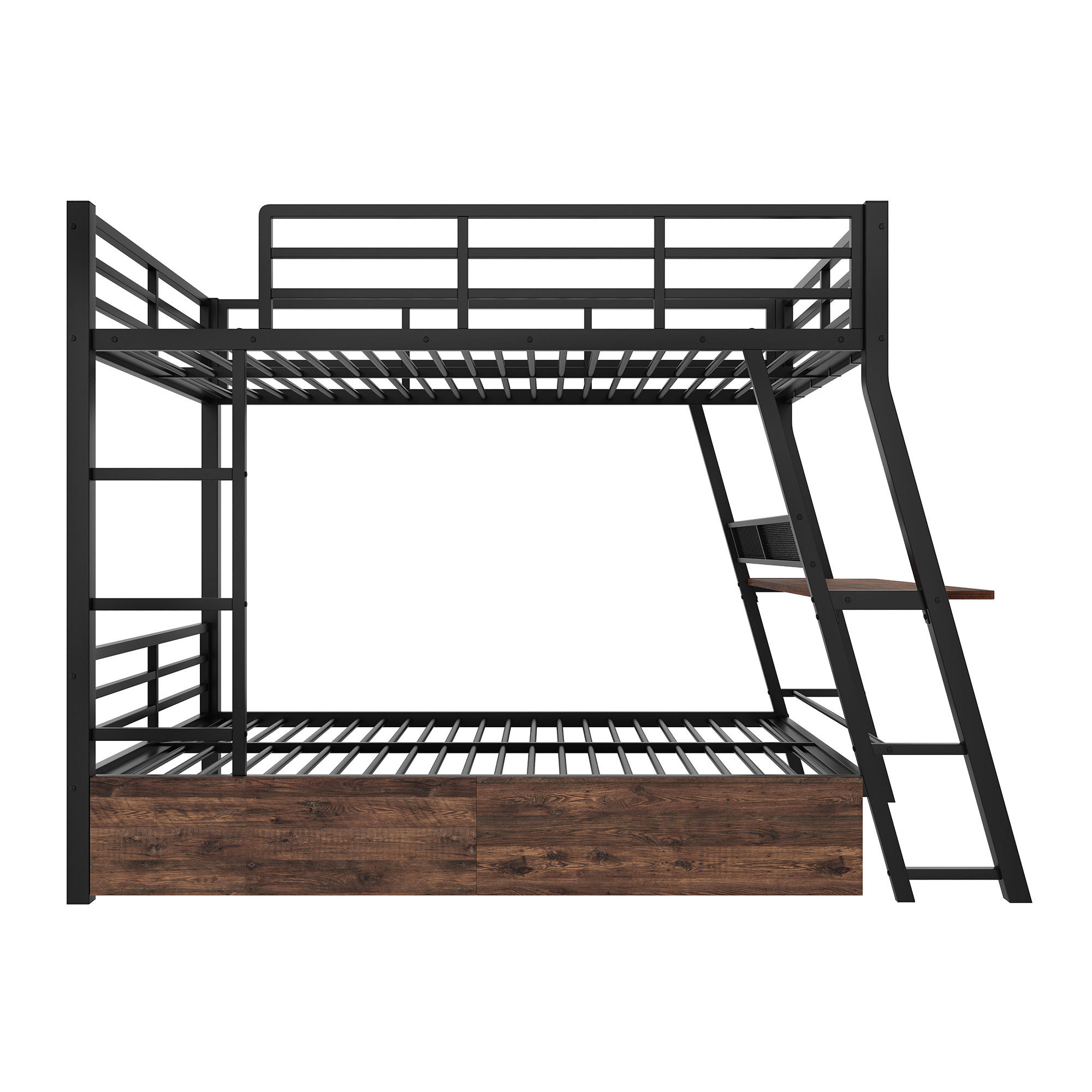 ETAGENBETT 140/200 cm Schwarz - Schwarz, Metall - Raumix