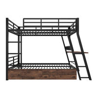 ETAGENBETT 140/200 cm Schwarz - Schwarz, Metall - Raumix