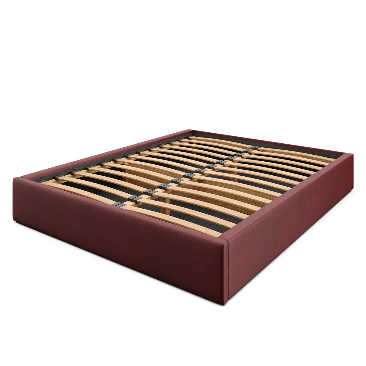 POLSTERBETT 160x200cm Bett mit Stauraum Lattenrost Weinrot - Weinrot, Holz/Holzwerkstoff (160/200cm) - Muralo