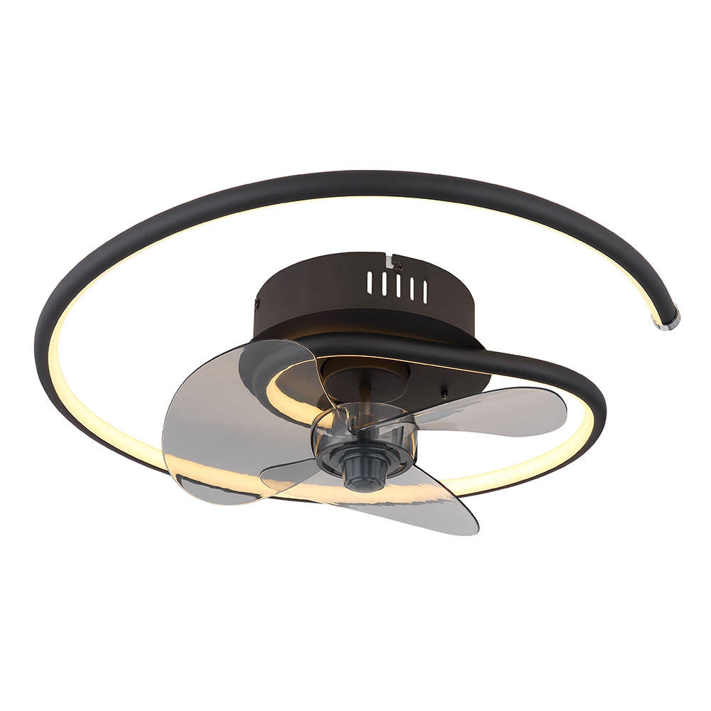 LED DECKENLEUCHTE Ventilator Metall Schwarz - Schwarz, Metall (45/45/13.9cm) - Globo Lighting