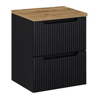 WASCHBECKENSCHRANK Newport-56 - Schwarz, Holzwerkstoff (50/60/40cm) - Lomado