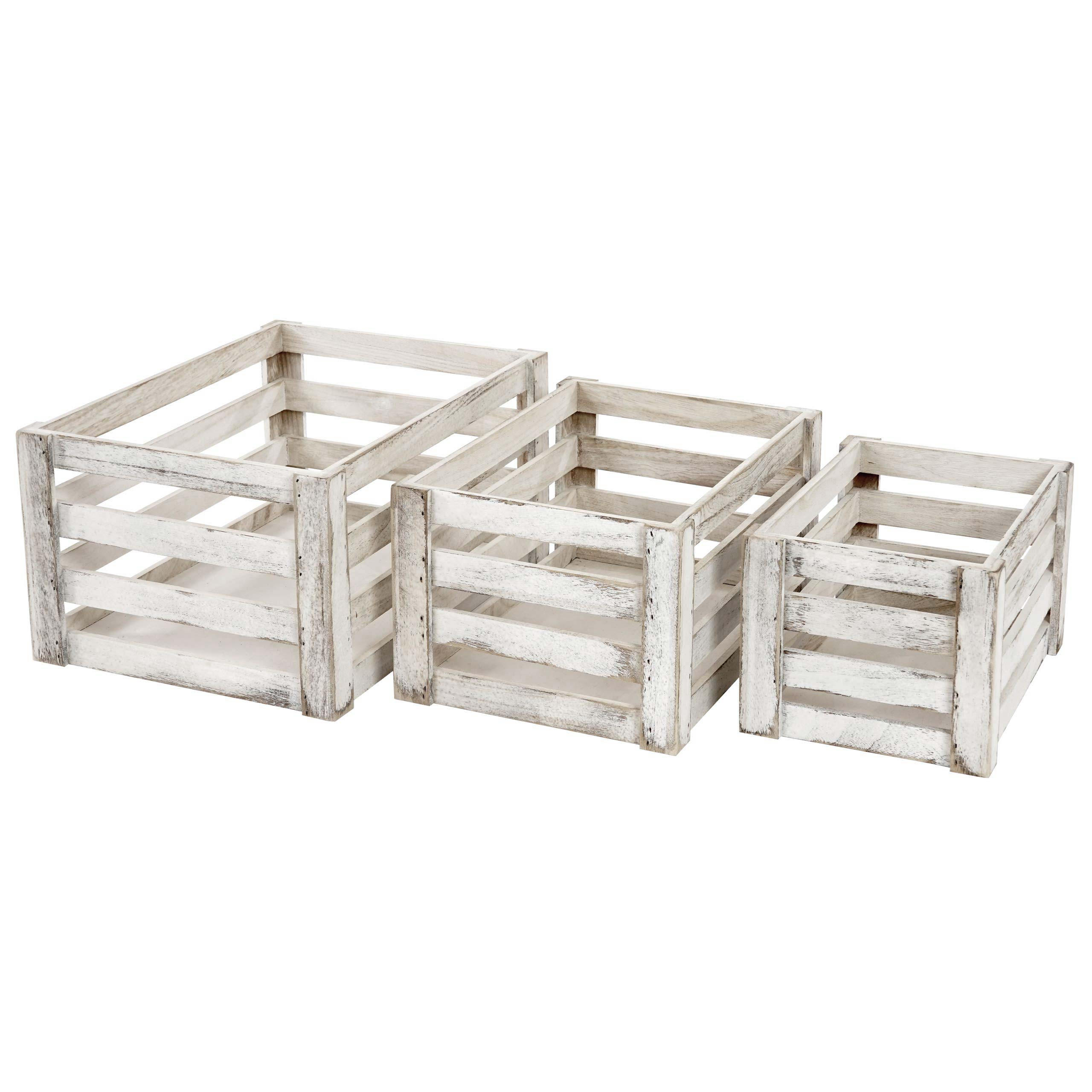 HOLZKISTE 3ER-SET Weiß 3er-Set-Set - Weiß, Holz (30/41/21cm) - MCW