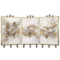 GEMÄLDE Funkelnde Schattierungen Schattenfugenrahmen Gold 300x140 3-teilig - Goldfarben, Holz (300/140cm) - YS-art gallery