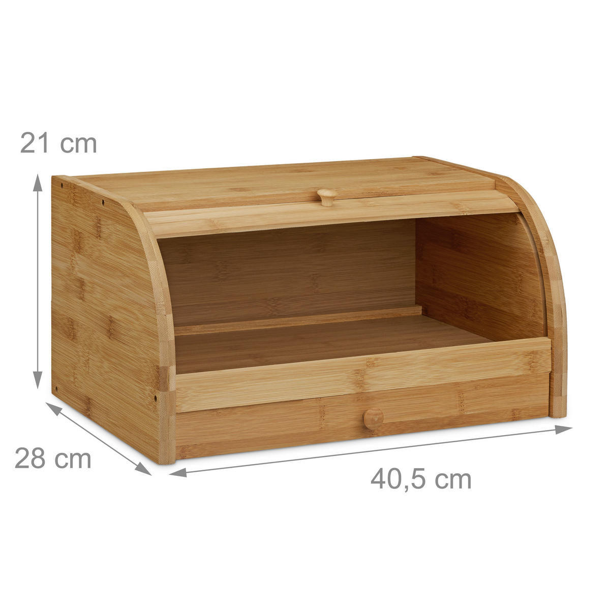 ROLLBROTKASTEN - Hellbraun, Holz/Holzwerkstoff (40.5/21/28cm) - Relaxdays