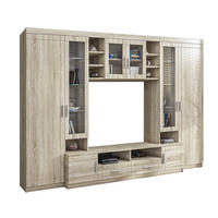 WOHNWAND Parisca Sonoma Eiche 340/198/44 cm Klassische mit viel Stauraum - Beige, Holzwerkstoff/Kunststoff (340/198/44cm) - AX Living