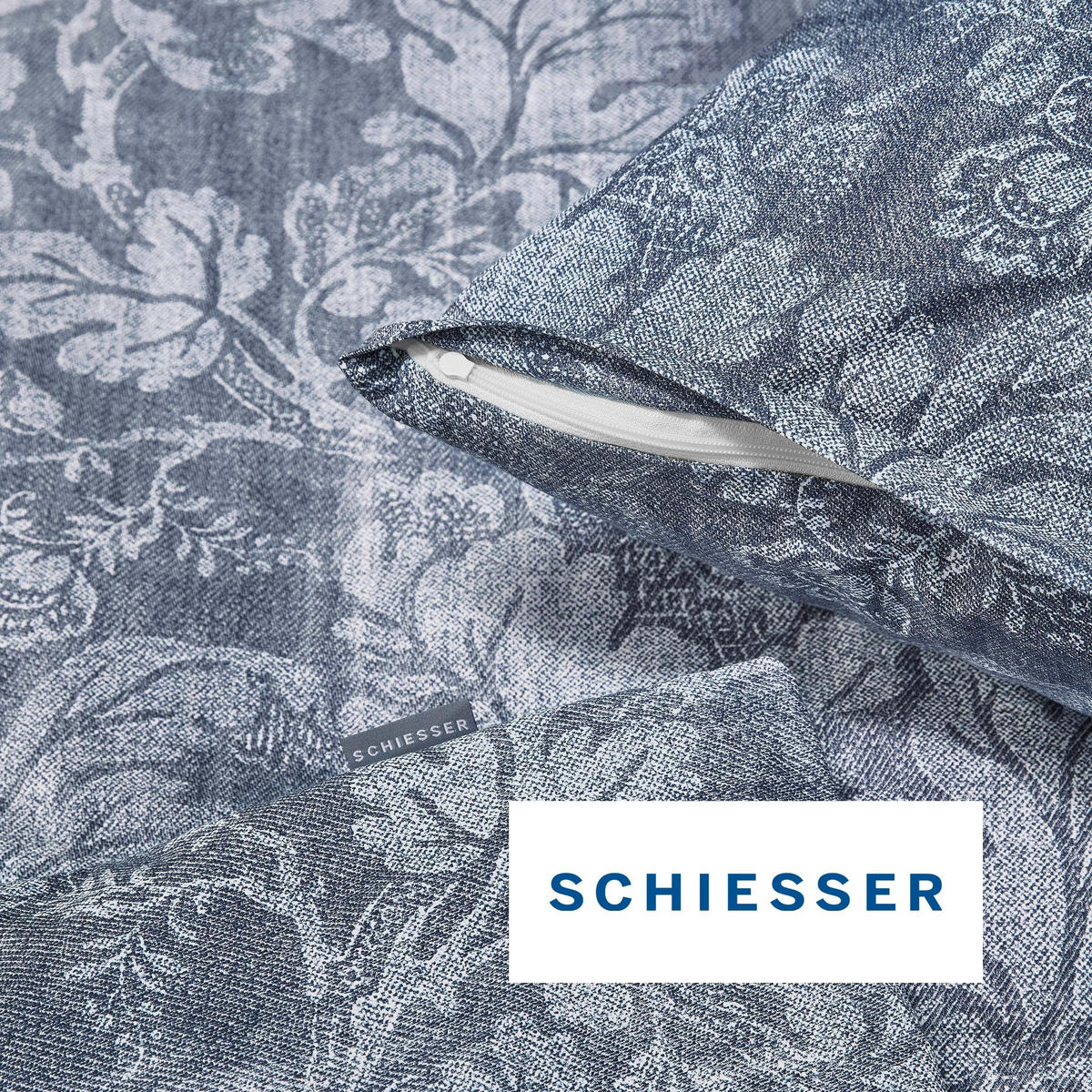 BETTWÄSCHESET Missy - Renforcé - 2-teilig - 135 x 200 cm - Rauchblau - Blau, Textil (135/200cm) - SCHIESSER