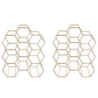 WEINREGAL (2er Set) Cubicle - Goldfarben, Metall (36/30/18cm) - Butlers