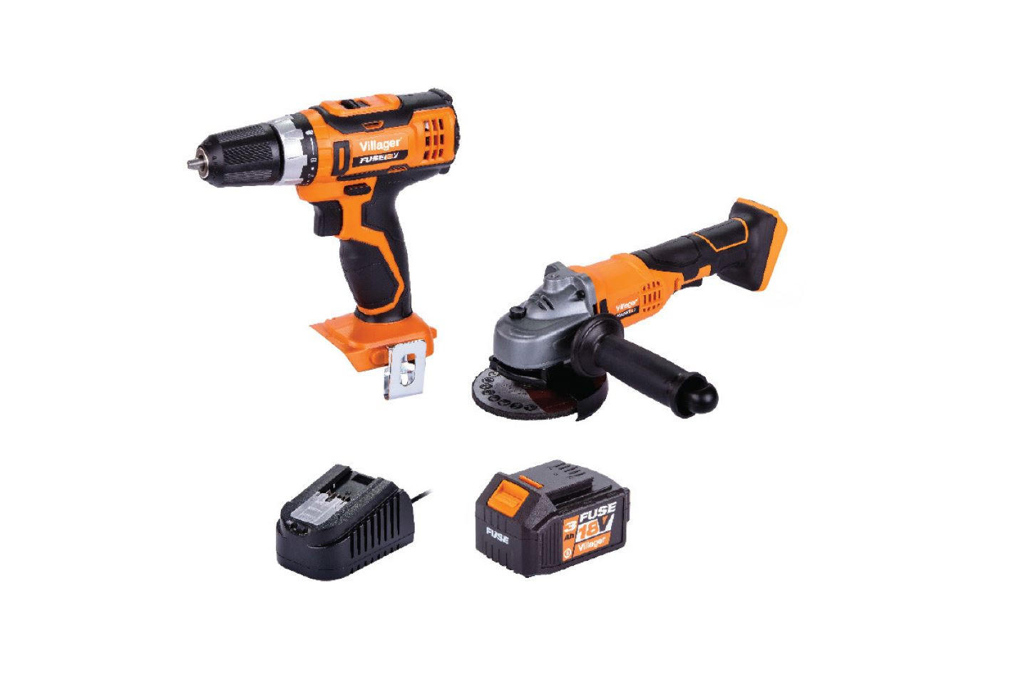 AKKUSCHRAUBER BAUSCHRAUBER WINKELSCHLEIFER FLEX FUSE-SET VLN 3220 + VLN 4320 - Orange, Kunststoff (150/20/120cm)