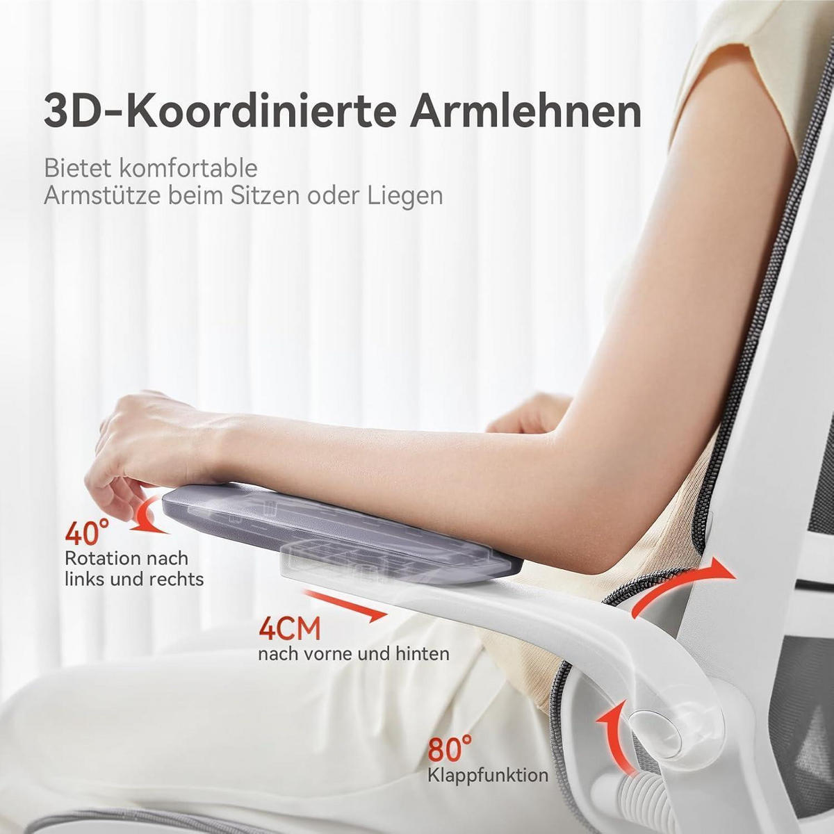 BÜROSTUHL M59AS Mesh Weiß - Grau, Textil (64/113.5/70.5cm)