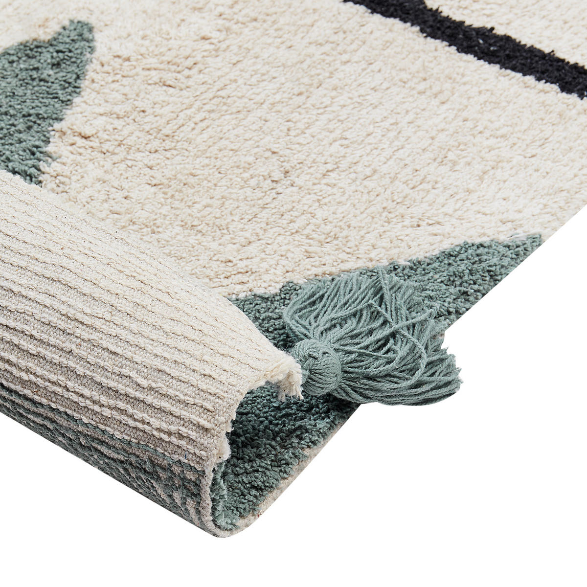 KURZFLOR-TEPPICH Beige 140/200 cm Alakol - Beige/Lila, Textil (140/200cm) - Beliani