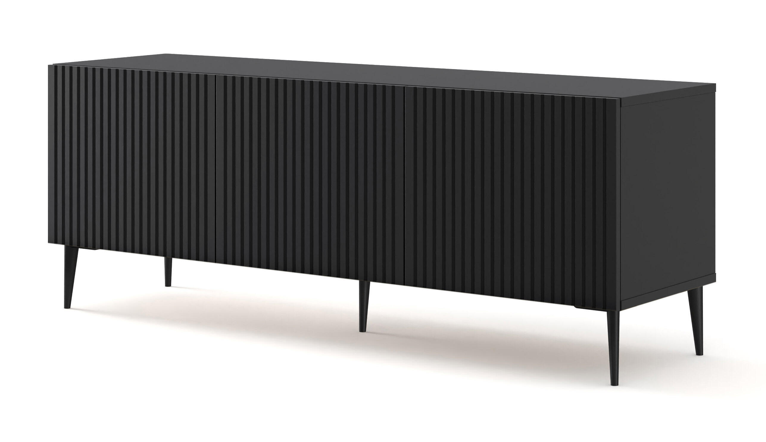 TV-LOWBOARD SCHWARZ - Schwarz, Holzwerkstoff (150/56/42cm) - FURNLUX