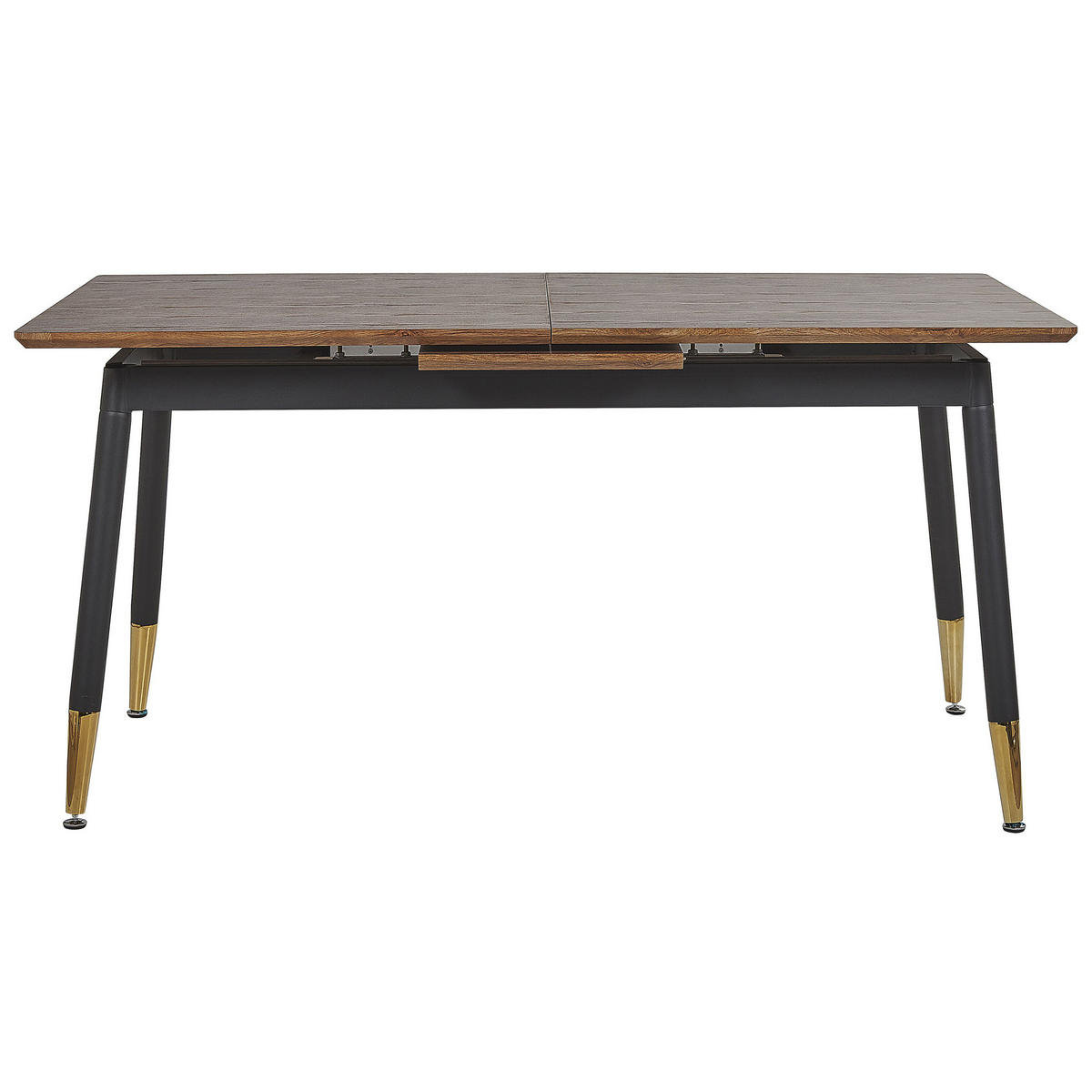 ESSTISCH 160-200/90/78 cm Dunkelbraun, Schwarz, Goldfarben Rechteckig California - Dunkelbraun, Holzwerkstoff (200/90/78cm) - Beliani