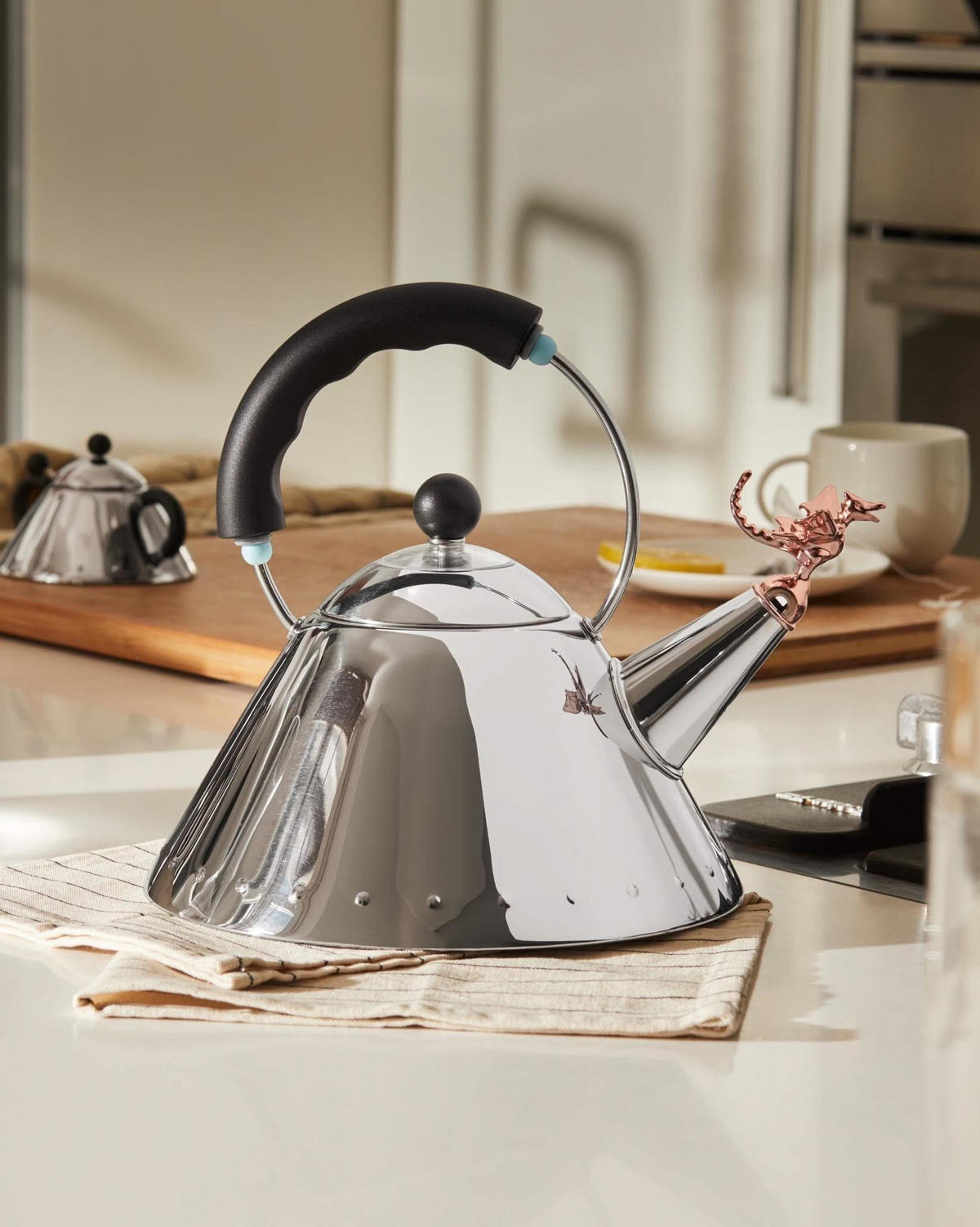 FLÖTENKESSEL Tea Rex - 2 Liter - Michael Graves - 9093REX B - Schwarz, Metall (1cm) - Alessi