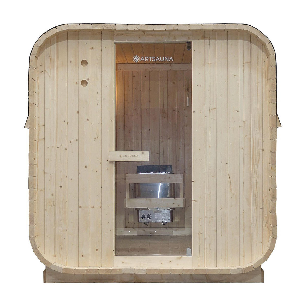 FASSSAUNA Nolvik XL inkl. Zubehör-Set - Naturfarben, Holz (185/194/220cm) - Artsauna
