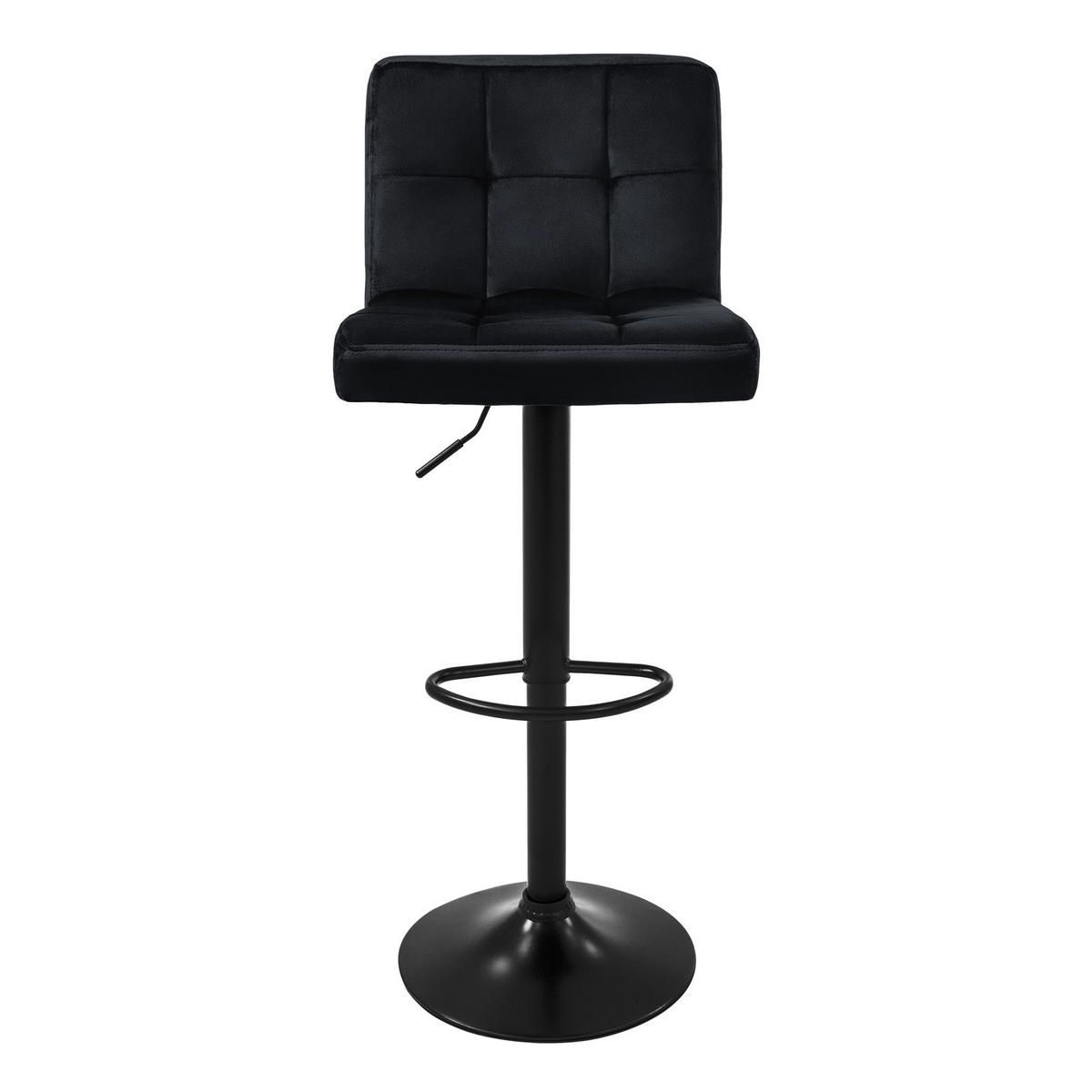 BARHOCKER Samt schwarz 2er Set - Schwarz, Metall (50/112/45cm) - ML-DESIGN