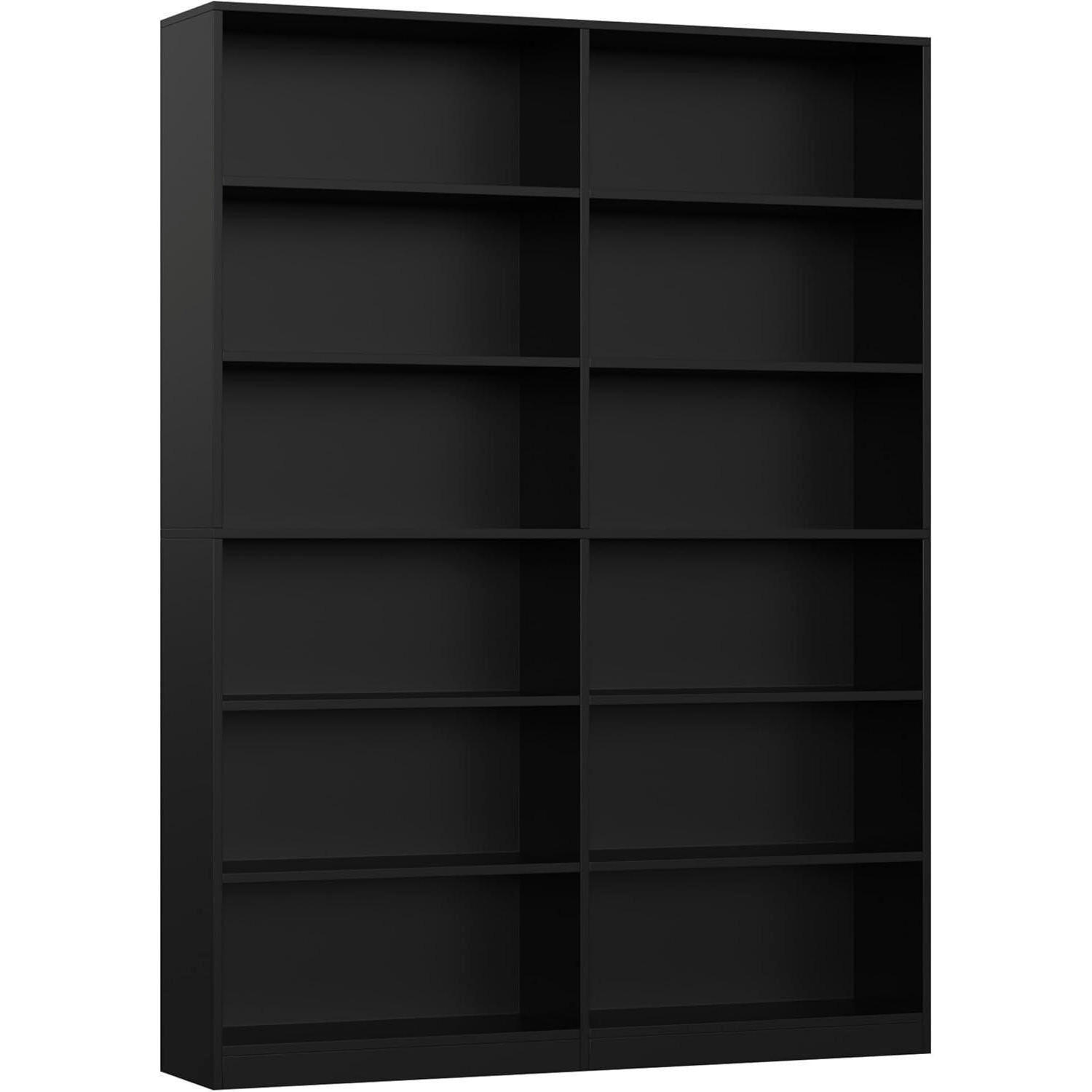 BÜCHERREGAL 120 x 30 x 188,7 cm schwarz - Schwarz, Holzwerkstoff (120/188.7/30cm)