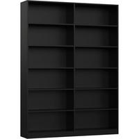 BÜCHERREGAL 120 x 30 x 188,7 cm schwarz - Schwarz, Holzwerkstoff (120/188.7/30cm)