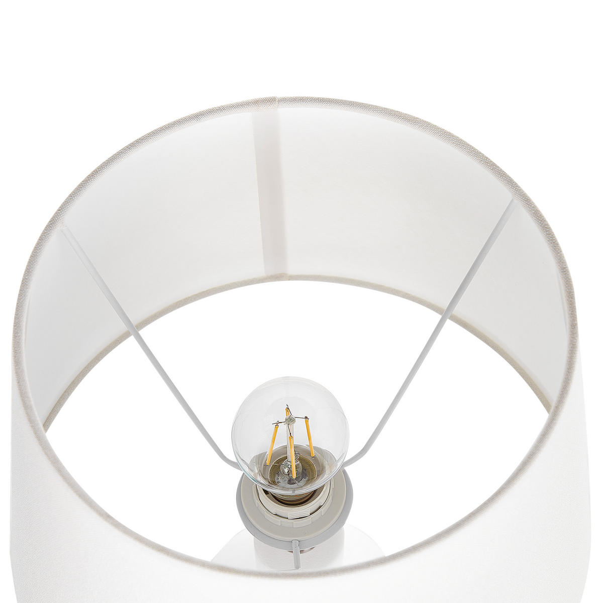 TISCHLAMPE Lambre 33/33/53 cm - Weiß, Keramik (33/33/53cm) - Beliani