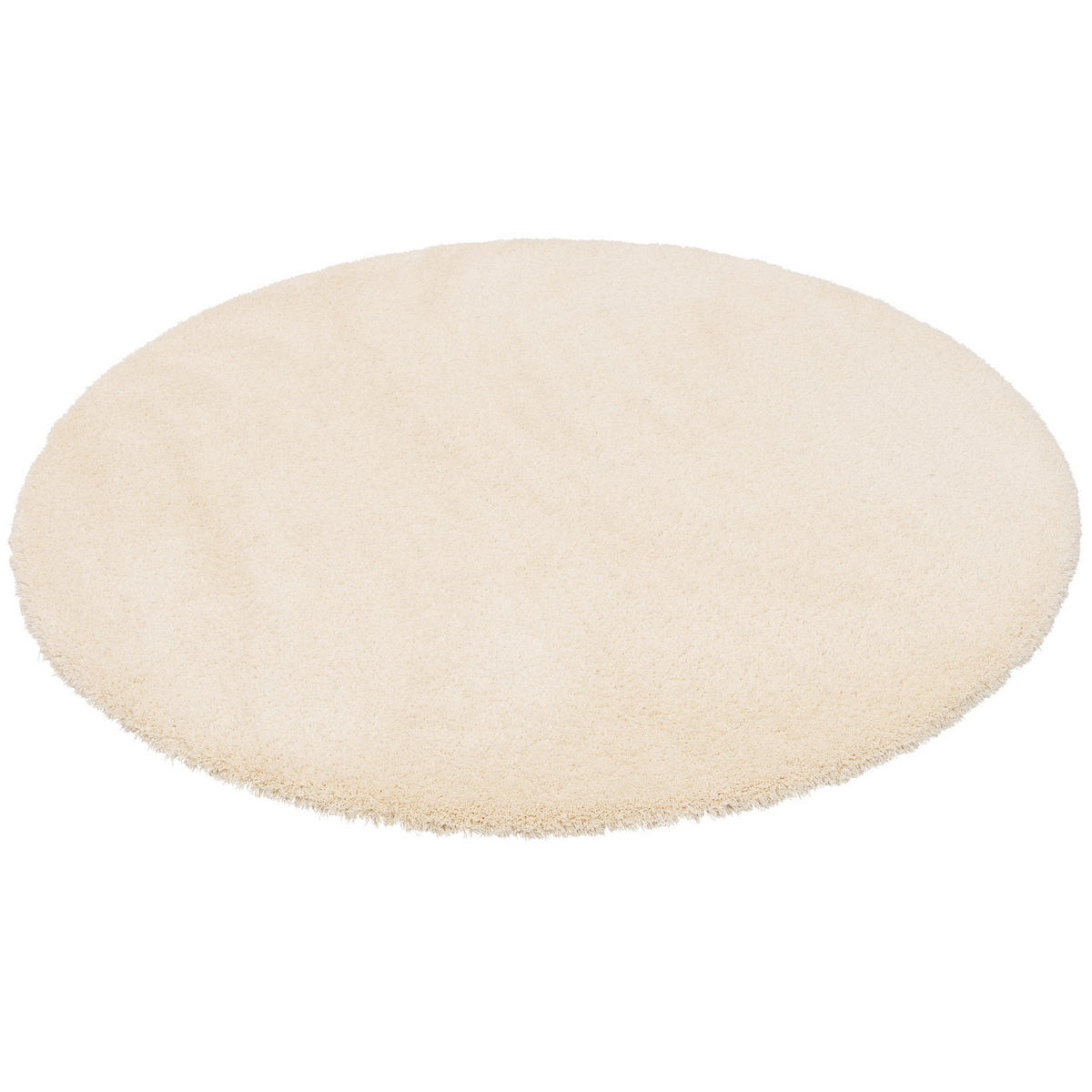 LUXUS HOCHFLOR LANGFLOR TEPPICH HARMONY RUND - Creme, Textil (133/133cm) - Snapstyle