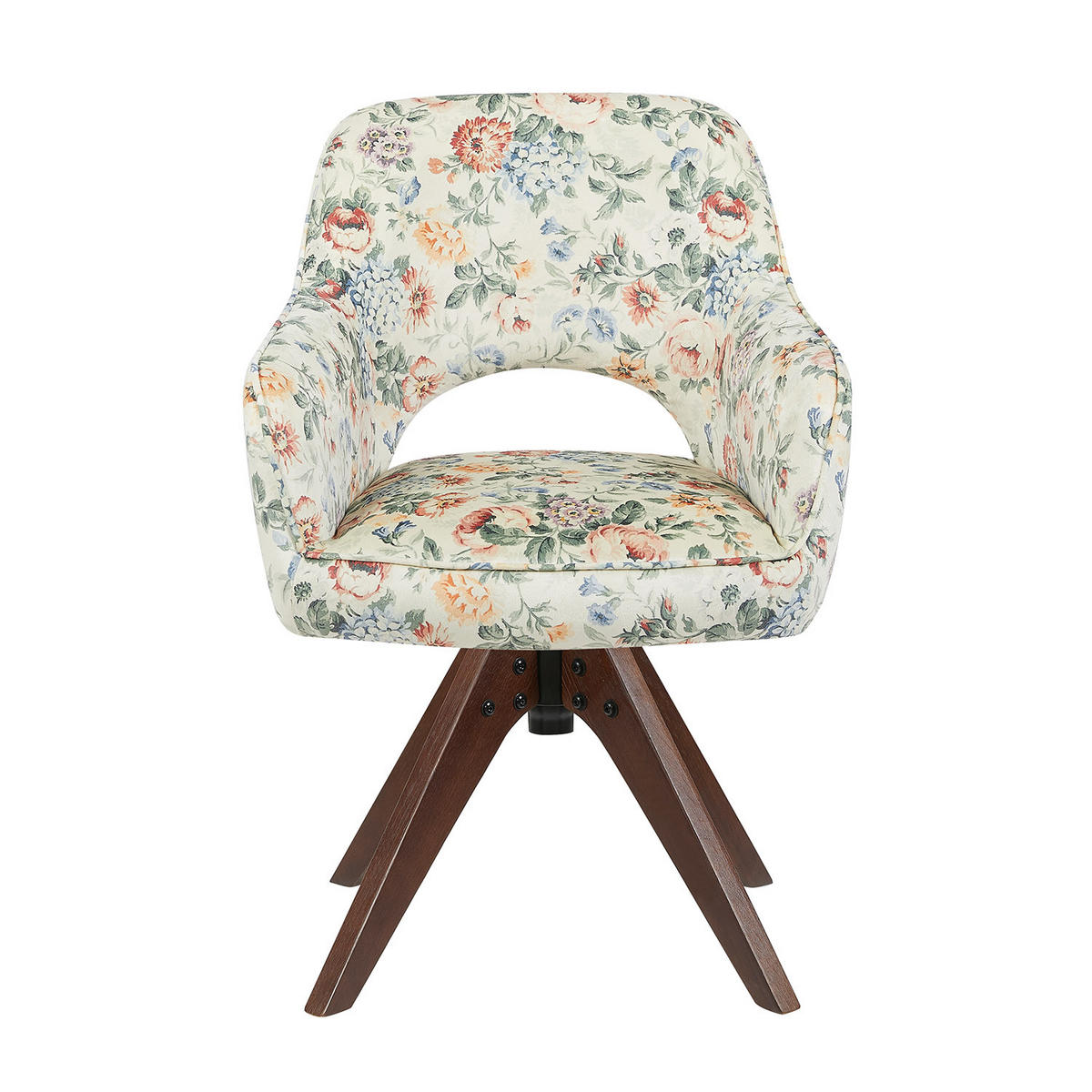 DREHSTUHL Mika-Lena 2er-Set - Nussbaumfarben/Multicolor, Eichenholz/Holz (60/87/65cm) - DUBI Möbel