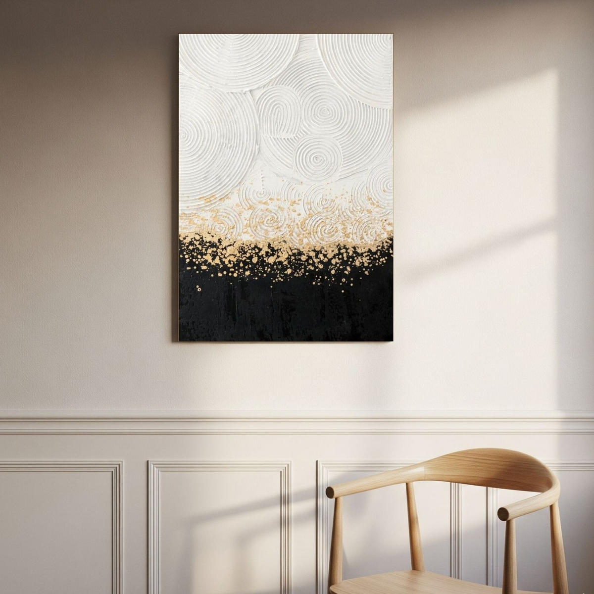 ACRYLBILD HANDGEMALT 60/90 cm - Schwarz/Weiß, Holz/Textil (60/90cm) - KUNSTLOFT