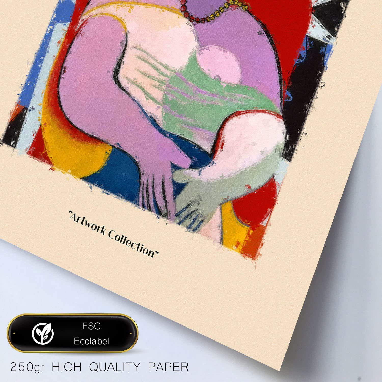 POSTER Set Mit 6 In Schwarzer Tinte Frauen Drucke Des Fauvismus Und Surrealismus Für Innenarchitektur A3 & A4 Rahmen Aus Hellem Holz - Beige, Papier (29/3cm) - Nacnic