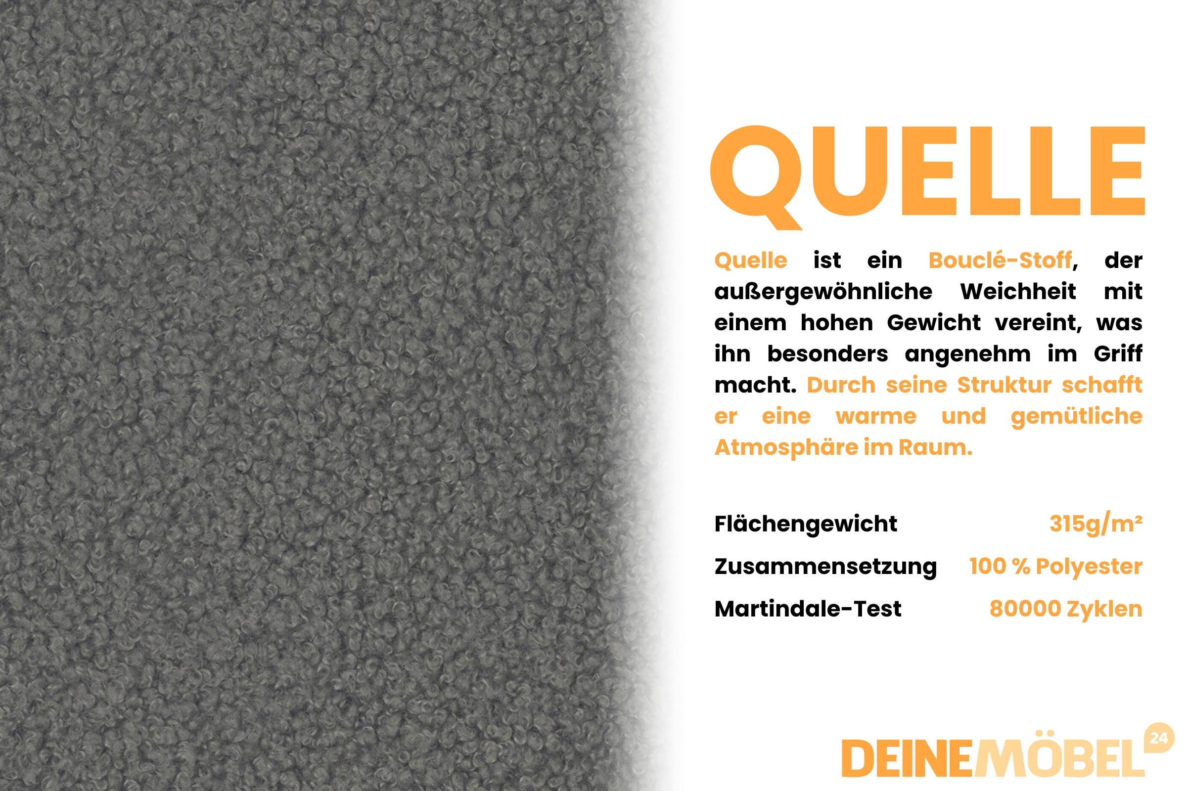 Deine Möbel 24 Boxbett Grau 180x200 cm