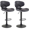 BARHOCKER 2er Set Lederlook schwarz - Schwarz, Textil/Metall (46/88/49cm) - CLP