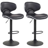 BARHOCKER 2er Set Lederlook schwarz - Schwarz, Textil/Metall (46/88/49cm) - CLP