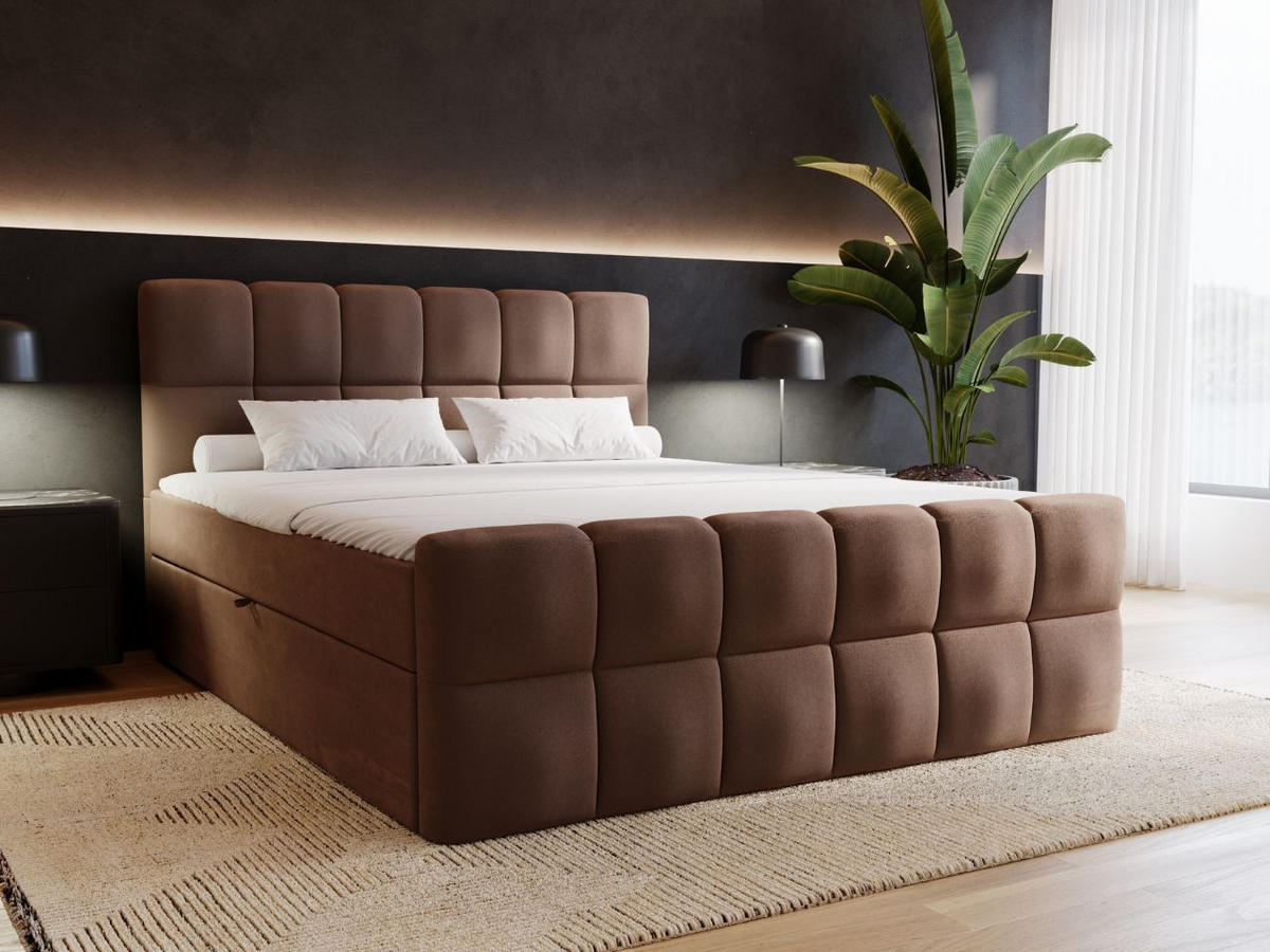 BOXBETT Alicante 160x200 Braun - Braun, Holz/Textil (160/200cm) - Graingold