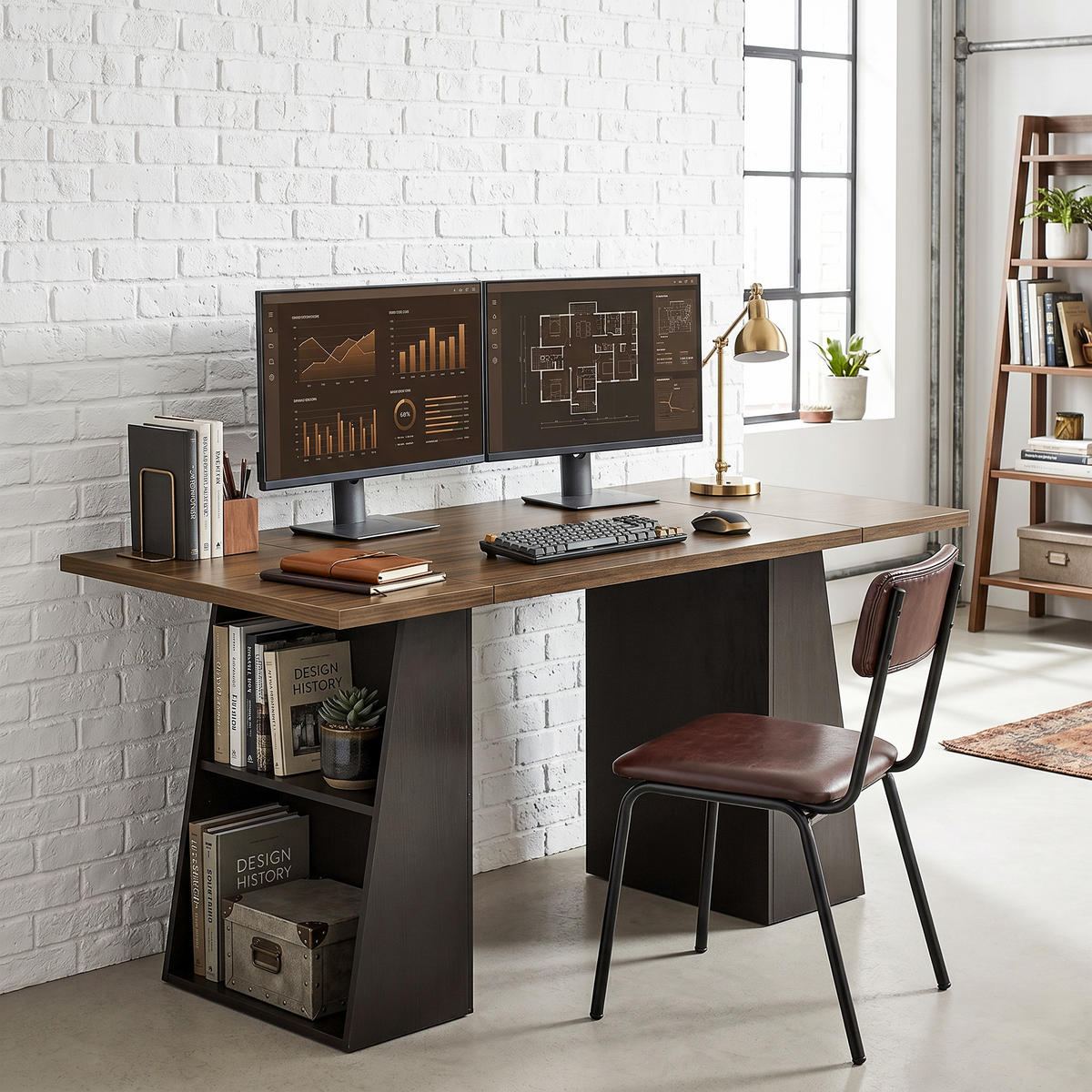 SCHREIBTISCH Braun 78.0/140.0/75.0 cm - Braun, Holzwerkstoff (78/140/75cm)