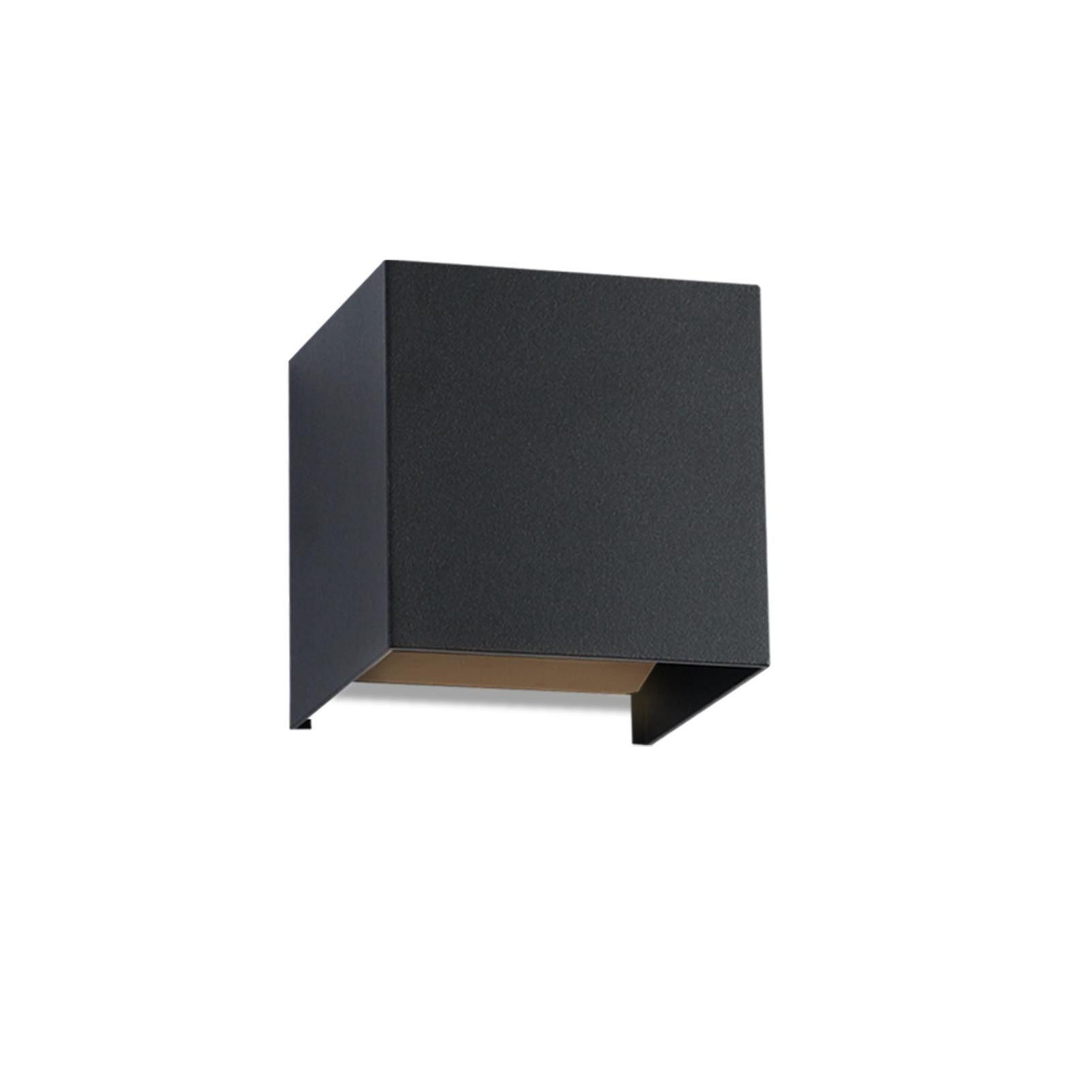 LED-WANDLEUCHTE Glowlight 10/10/10 cm - Schwarz, Metall (10/10/10cm) - ZMH