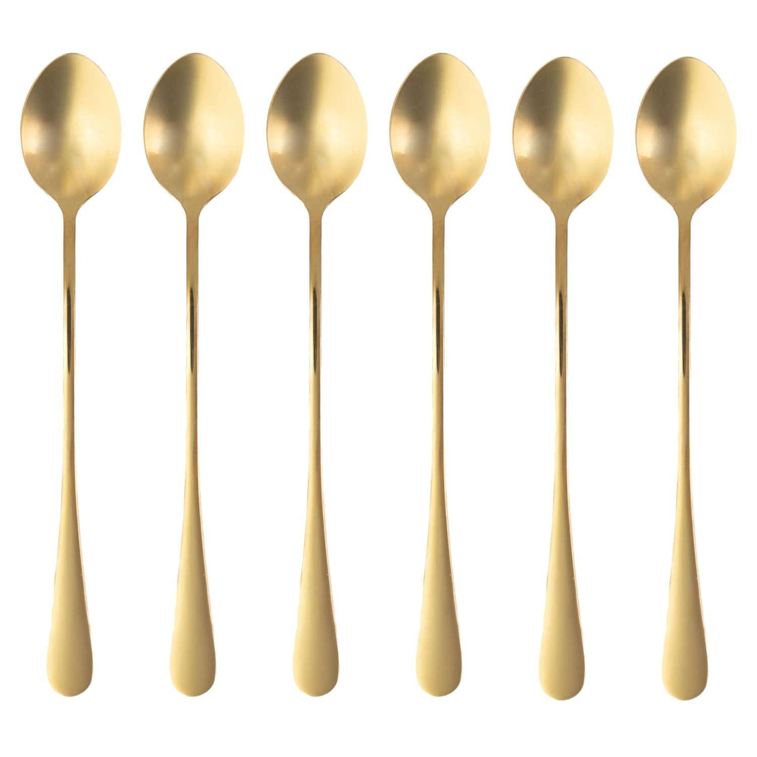 LÖFFEL 19 cm (6er-Set) - Goldfarben, Metall - Intirilife