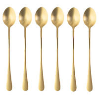 LÖFFEL 19 cm (6er-Set) - Goldfarben, Metall - Intirilife