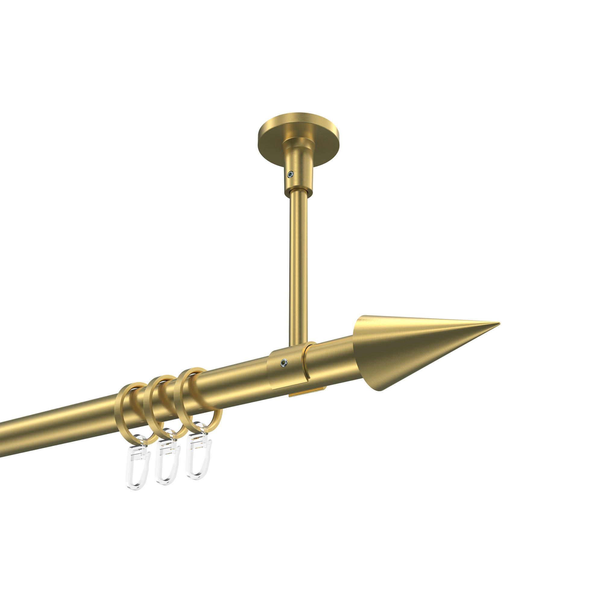 GARDINENSTANGEN-SET Sonette Savio 100 cm, 1-läufig, 20 mm Ø Messing-Optik - Messingfarben, Metall (100cm) - INTERDECO