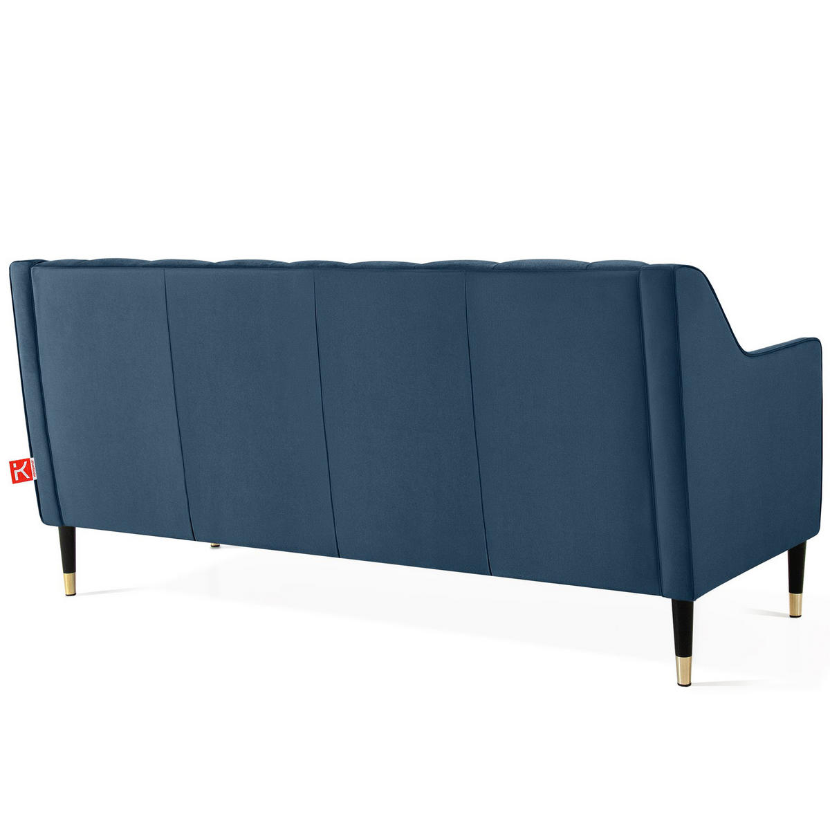 2-SITZER-SOFA NOMUS gesteppt, Blau - Wengefarben/Blau, Holzwerkstoff (170/78/80cm) - KONSIMO®