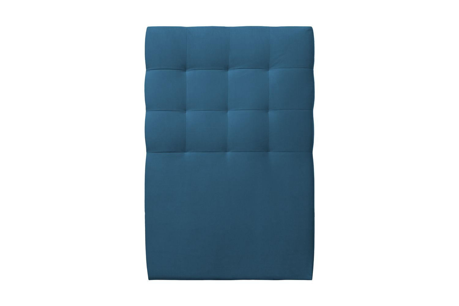KOPFTEIL gepolstert - Gesteppt – ozeanblauer Samtstoff - 90 cm - Beige/Dunkelblau, Holz (90/120/10cm) - Sommeil de Plomb
