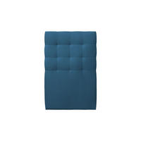 KOPFTEIL gepolstert - Gesteppt – ozeanblauer Samtstoff - 90 cm - Beige/Dunkelblau, Holz (90/120/10cm) - Sommeil de Plomb