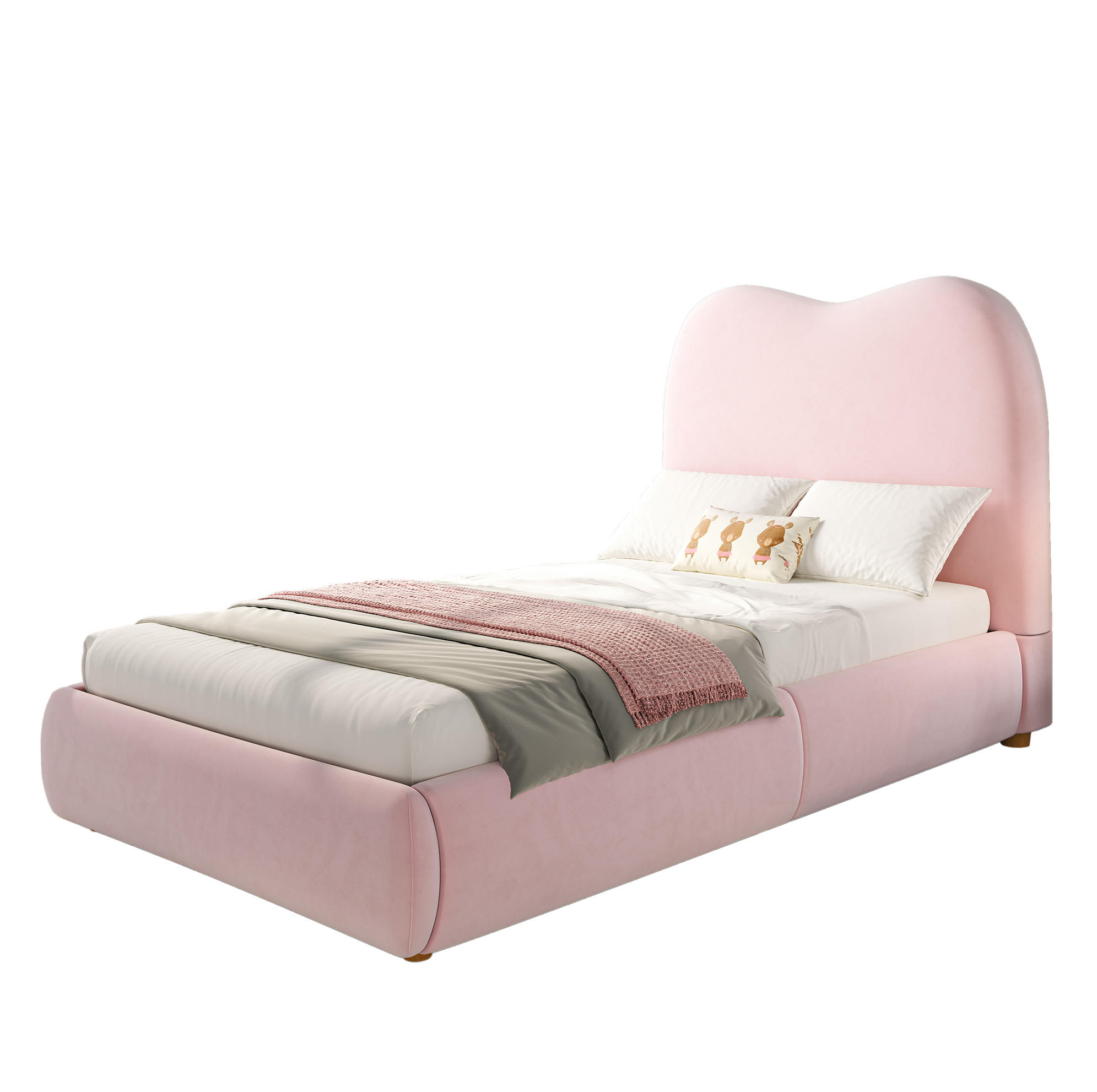 POLSTERBETT 90/200 cm aus Samt mit Lattenrost und hydraulischem Stauraum Pink - Rosa, Textil (90/200cm) - Modenvie