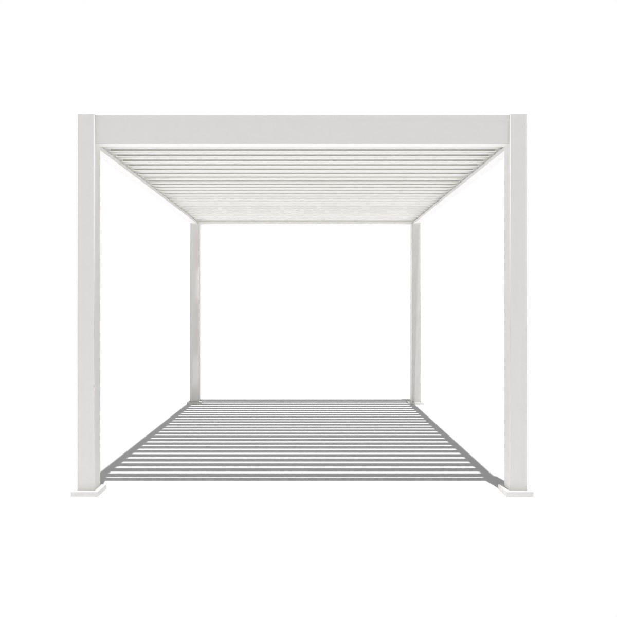 PERGOLA Deluxe Elektrisch Pavillon Terrassenüberdachung Aluminium LED 3 x 4 m - Weiß, Metall (300/255/400cm) - WEIDE