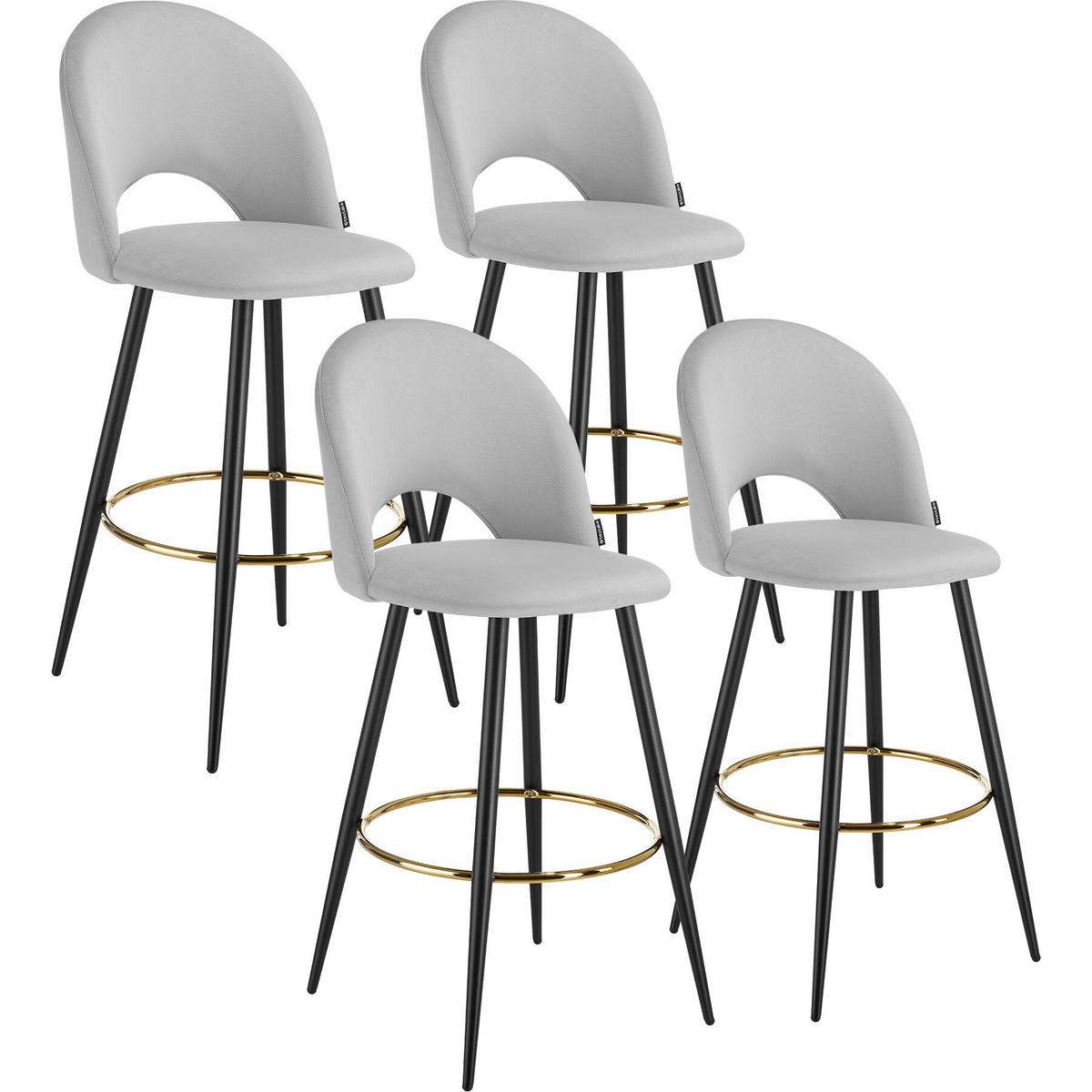 BARSTUHL Sachel,49 x 58 x 110 cm, Belastbarkeit 120 kg,hellgrau/schwarz - Hellgrau/Schwarz, Kunststoff (49/110/58cm) - tectake