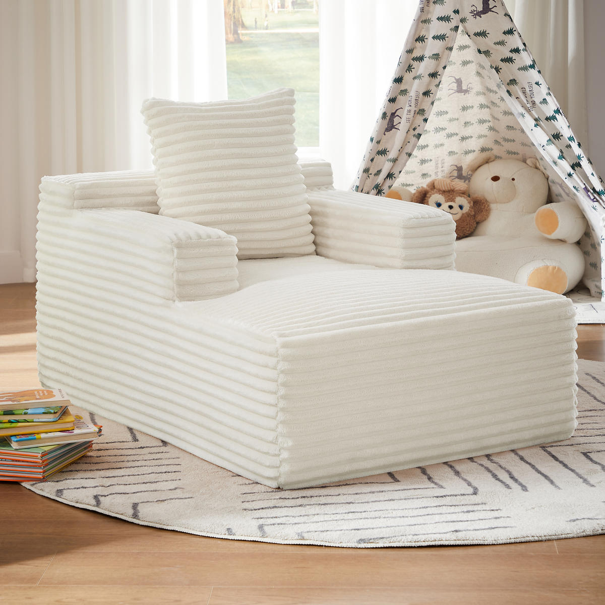 SCHLAFSESSEL DE-34920 Cord mit Schlaffunktion Beige - Beige, Textil (81/50/117cm) - ComfortXL