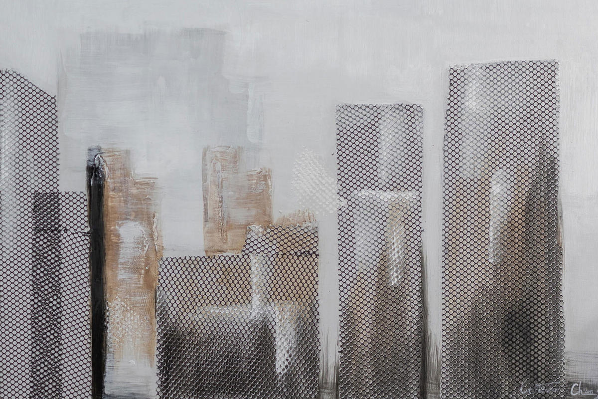 ACRYLBILD HANDGEMALT 120/40 cm - Grau, Holz/Textil (1.8/40cm) - KUNSTLOFT