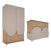 POKOJ PRO MIMINKO 2DÍLNÝ Bloom Béžová a dřevo - hnědá, kompozitní dřevo (120/93/52cm) - Petits-meubles