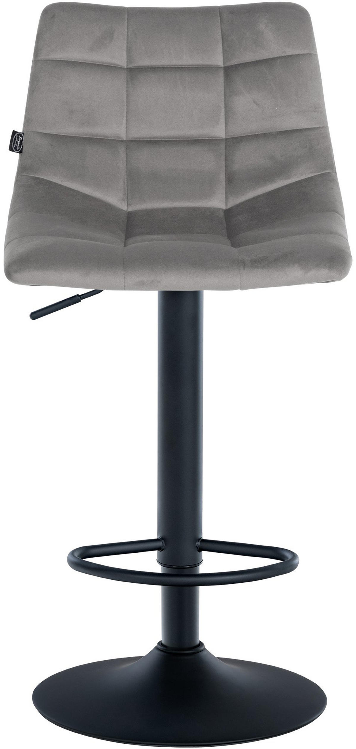 BARHOCKER James Samt schwarz grau - Schwarz/Grau, Textil/Metall (43/108.5/46.5cm) - TPFLiving
