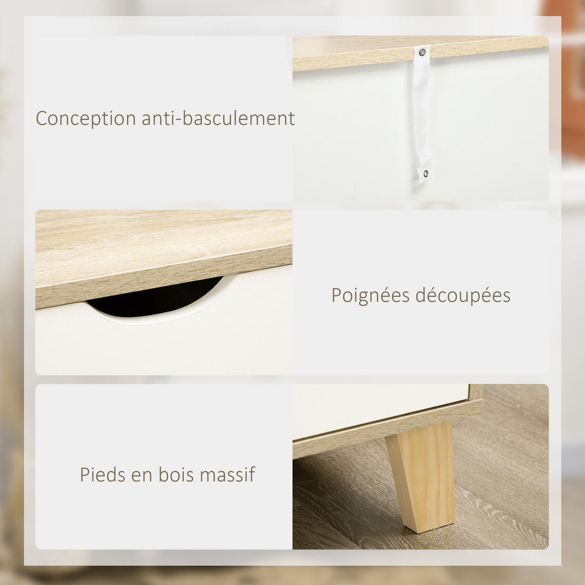 KOMMODE Beige und Holzoptik 120/40/76 cm - Eichefarben, Holzwerkstoff (120/76/40cm) - PANGIVO