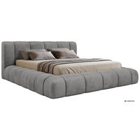 ČALÚNENÁ POSTEĽ NUBEA CLASSIC 180/200 - Svetlosivá Zamat - Matrac Pocket - svetlosivá, textil (180/200cm) - MKS