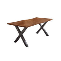 ESSTISCH FREDERIK - Schwarz/Braun, Holz/Metall (100/240/77cm) - SAM